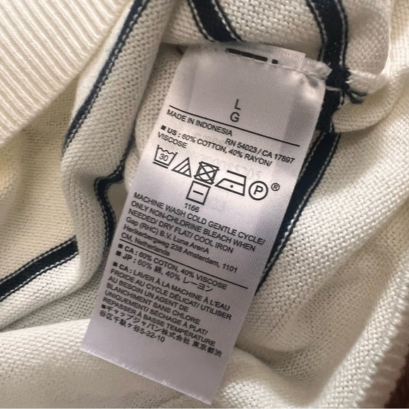 NWOT Banana Republic Forever Sweater, Striped black and white crew neck, L - Picture 5 of 8